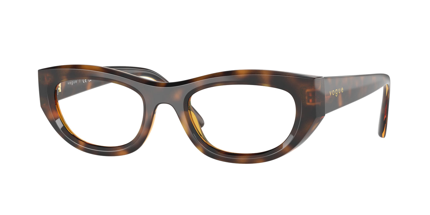 Vogue VO5615 Cat Eye Eyeglasses 2718-Total Dark Havana 51-140-21 - Color Map Brown