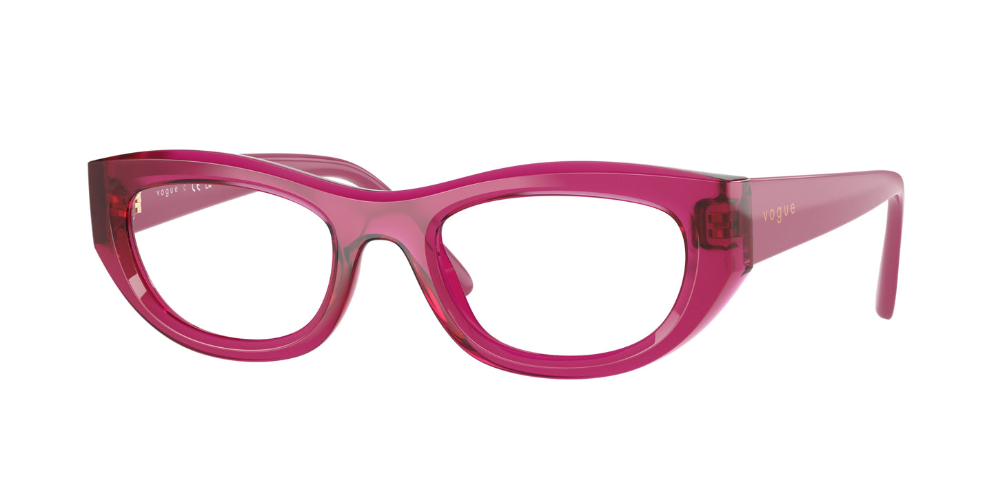 Vogue VO5615 Cat Eye Eyeglasses 2987-Transparent Fuchsia 51-140-21 - Color Map Violet