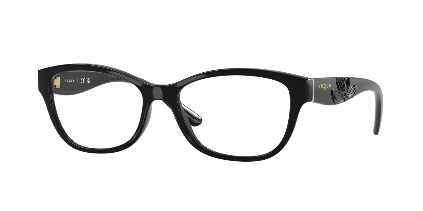 Vogue VO5627 Butterfly Eyeglasses W44-Black 54-140-16 - Color Map Black