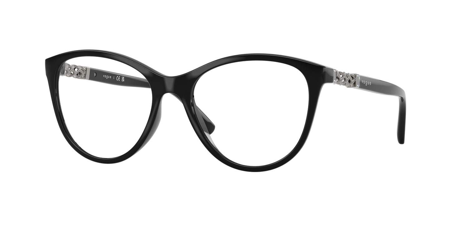 Vogue VO5631B Phantos Eyeglasses W44-Black 53-140-17 - Color Map Black