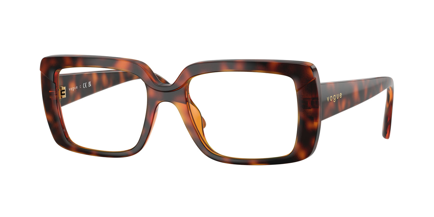 Vogue VO5636U Rectangle Eyeglasses W656-Dark Havana 52-140-18 - Color Map Brown