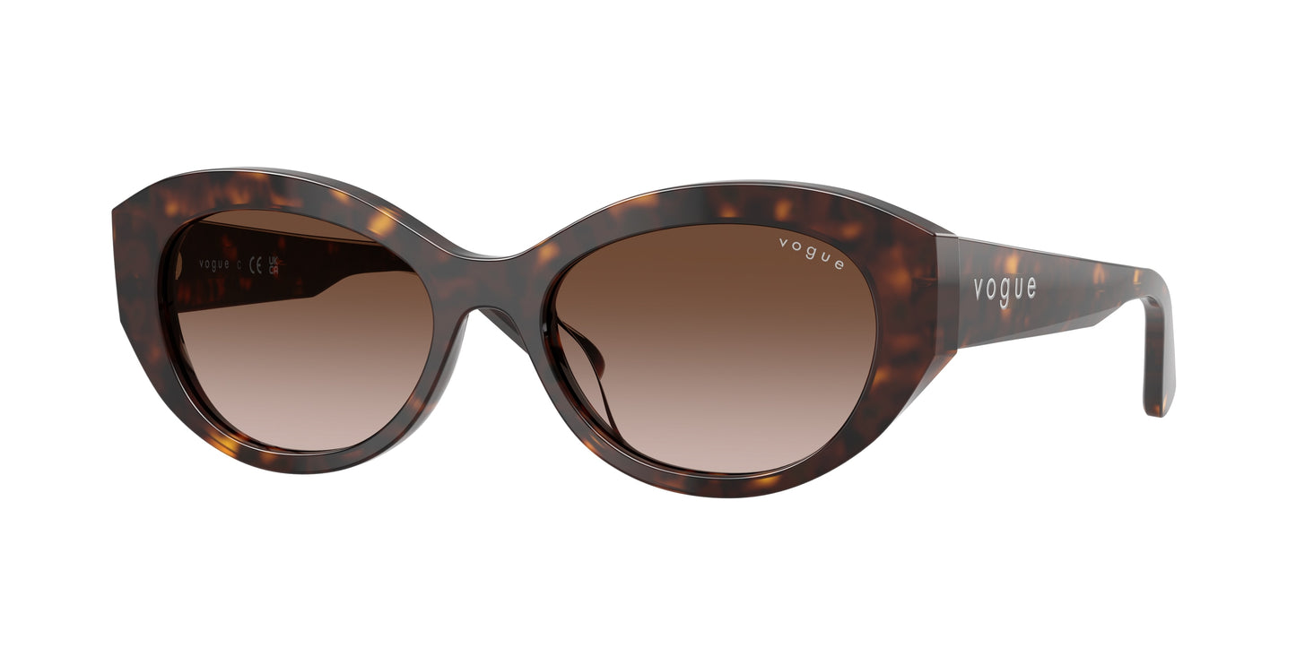 Vogue VO5659SU Irregular Sunglasses W65613-Dark Havana 52-140-17 - Color Map Brown