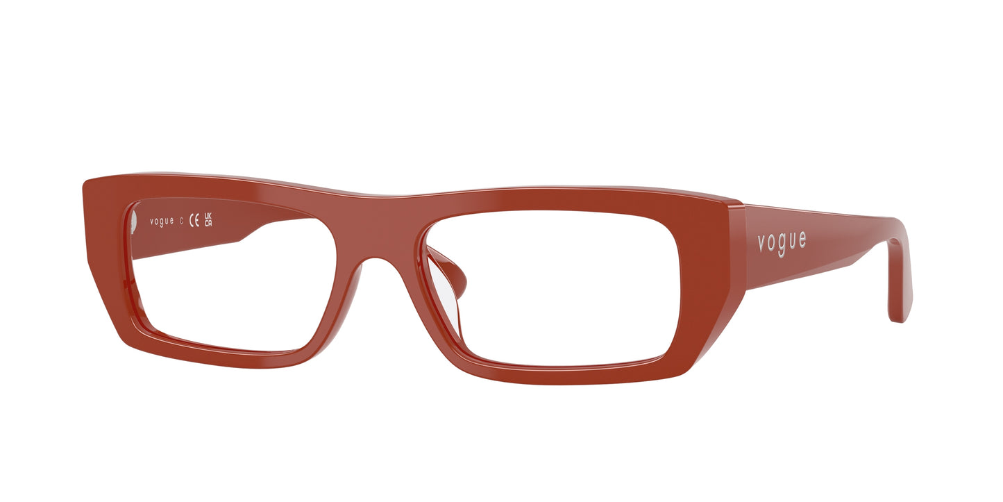 Vogue VO5660U Rectangle Eyeglasses 3244-Full Brick 53-140-16 - Color Map Brown