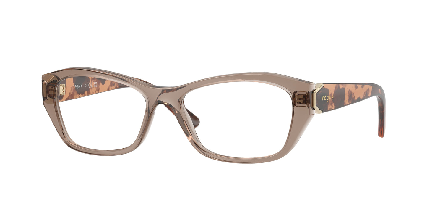 Vogue VO5676 Irregular Eyeglasses 2940-Transparent Brown 53-135-16 - Color Map Brown