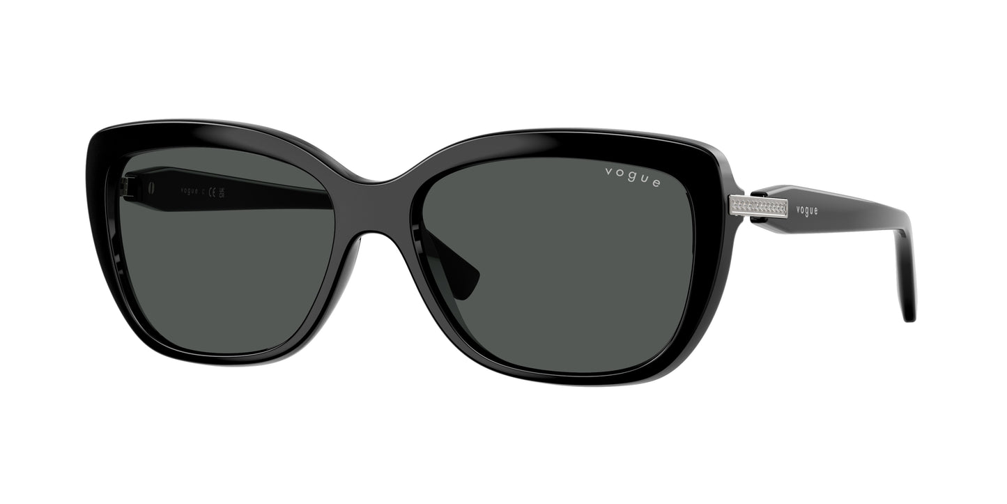 Vogue VO5678SB Butterfly Sunglasses W44/87-Black 55-140-16 - Color Map Black