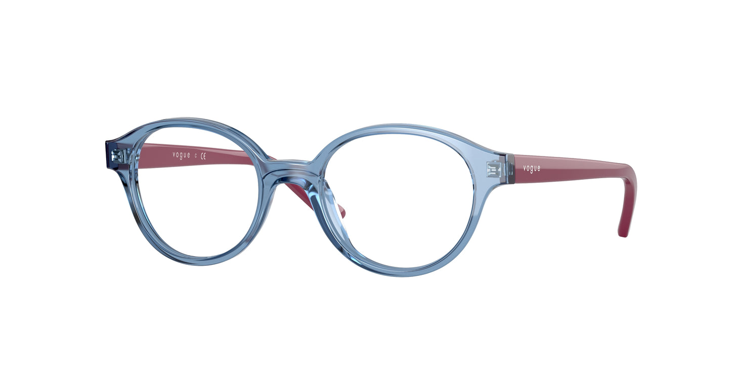VOGUE JUNIOR OPHTHAL VY2005 Oval Eyeglasses 2743-Transparent Light Blue 43-125-17 - Color Map Blue