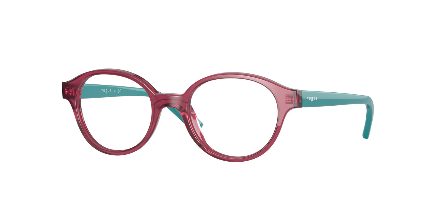 VOGUE JUNIOR OPHTHAL VY2005 Oval Eyeglasses 2831-Transparent Red 43-125-17 - Color Map Red