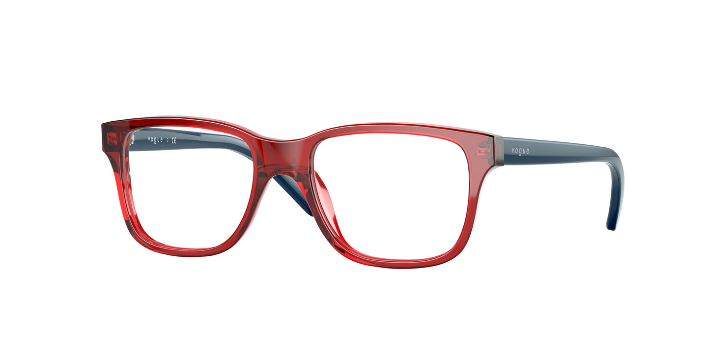 VOGUE JUNIOR OPHTHAL VY2006 Pillow Eyeglasses 2911-Red Transparent 46-125-16 - Color Map Red