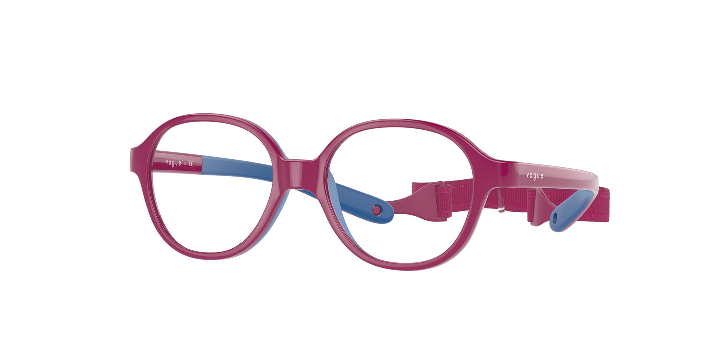 VOGUE JUNIOR OPHTHAL VY2011 Pillow Eyeglasses 2568-Pink On Rubber Blue 40-115-14 - Color Map Pink
