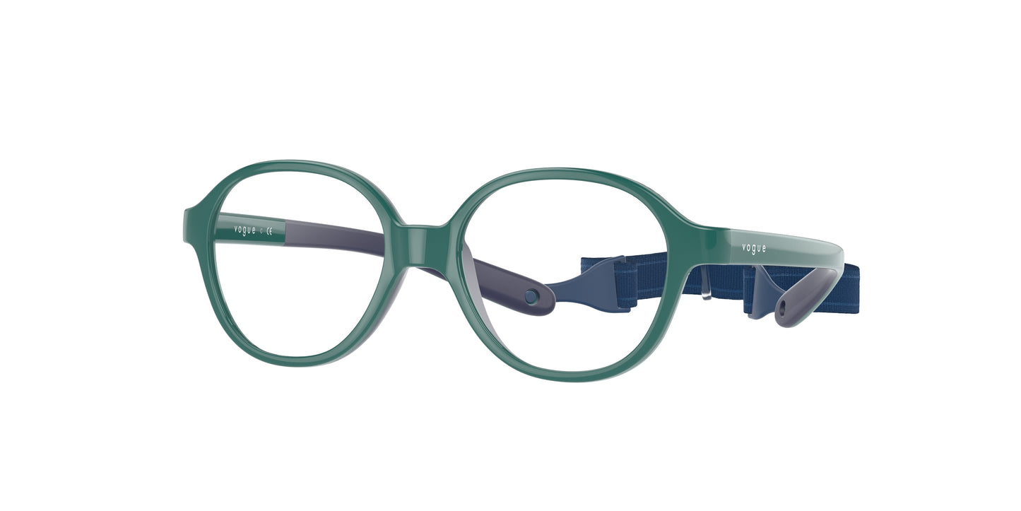 VOGUE JUNIOR OPHTHAL VY2011 Pillow Eyeglasses 2975-Green On Rubber Dark Violet 40-115-14 - Color Map Green