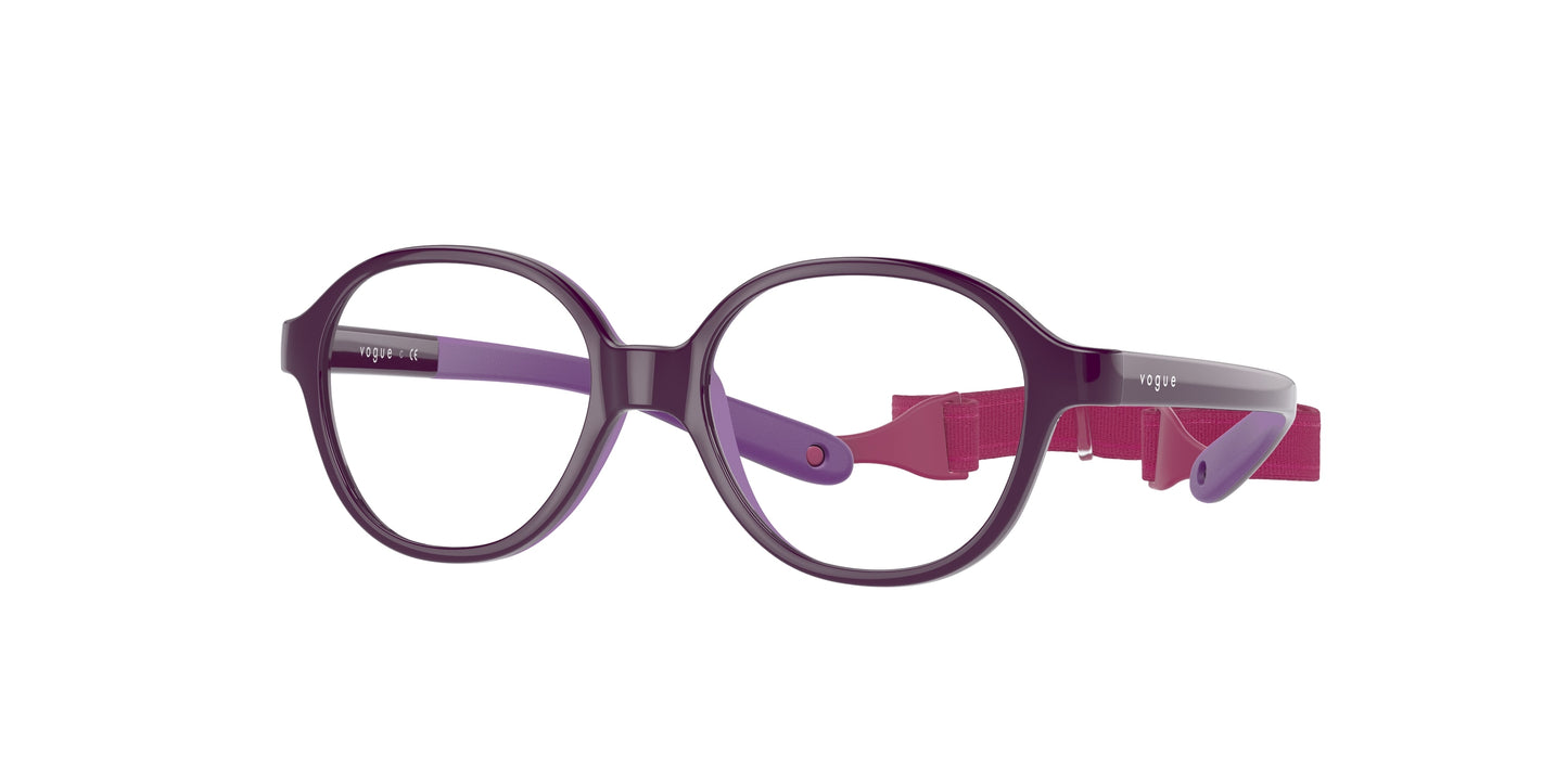VOGUE JUNIOR OPHTHAL VY2011 Pillow Eyeglasses 2976-Violet On Rubber Violet 40-115-14 - Color Map Violet