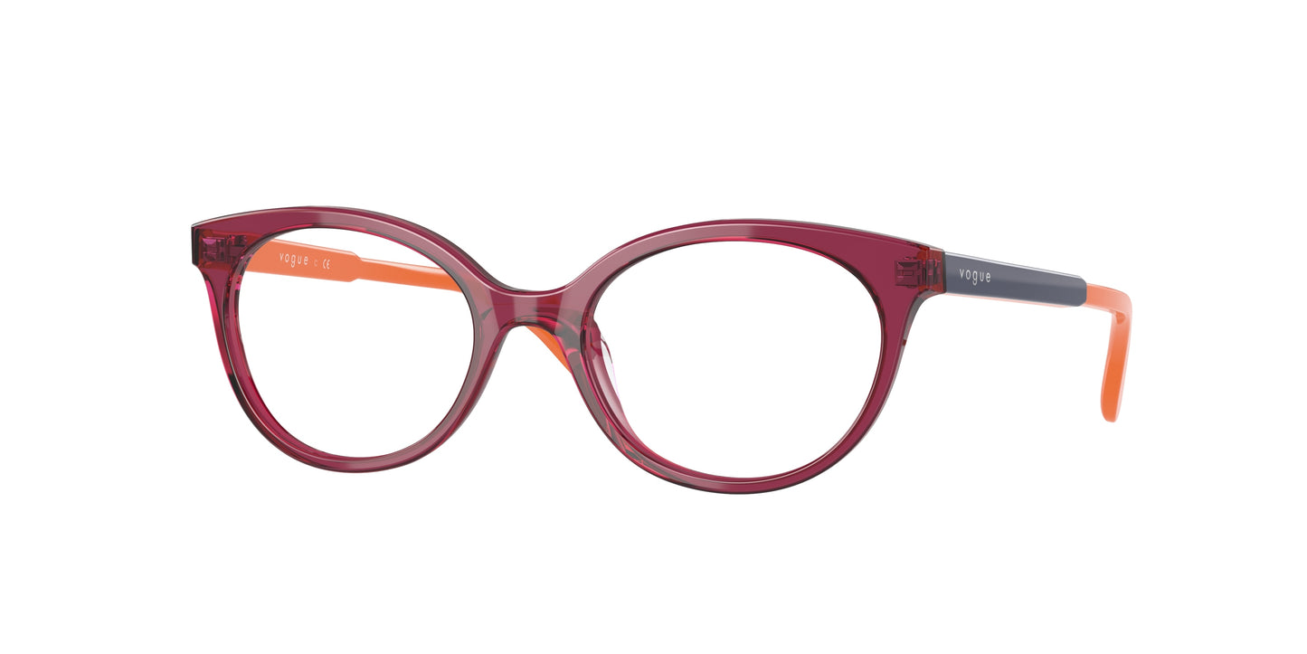 VOGUE JUNIOR OPHTHAL VY2013 Oval Eyeglasses 2831-Transparent Red 47-125-17 - Color Map Red