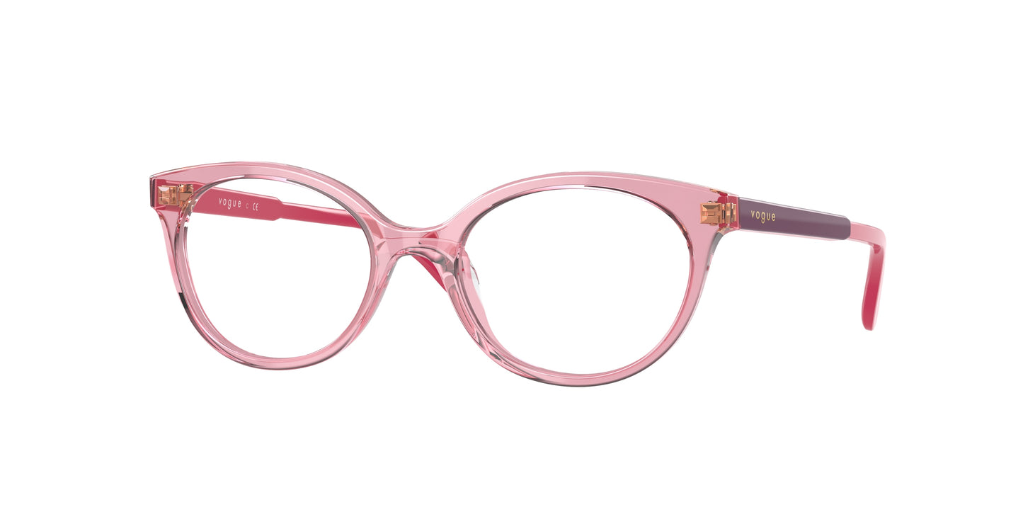 VOGUE JUNIOR OPHTHAL VY2013 Oval Eyeglasses 2836-Transparent Pink 47-125-17 - Color Map Pink
