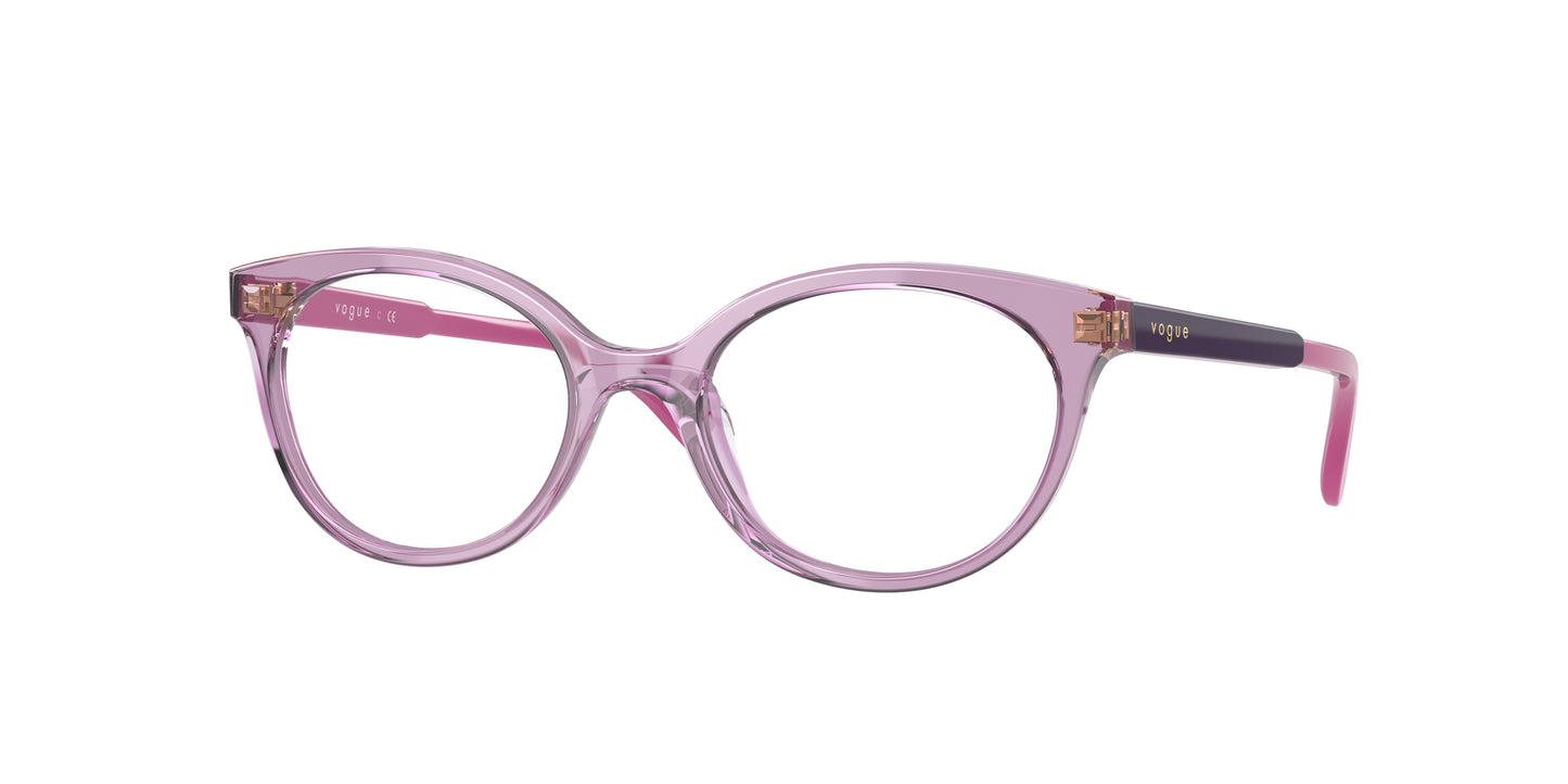 VOGUE JUNIOR OPHTHAL VY2013 Oval Eyeglasses 2866-Transparent Violet 47-125-17 - Color Map Violet