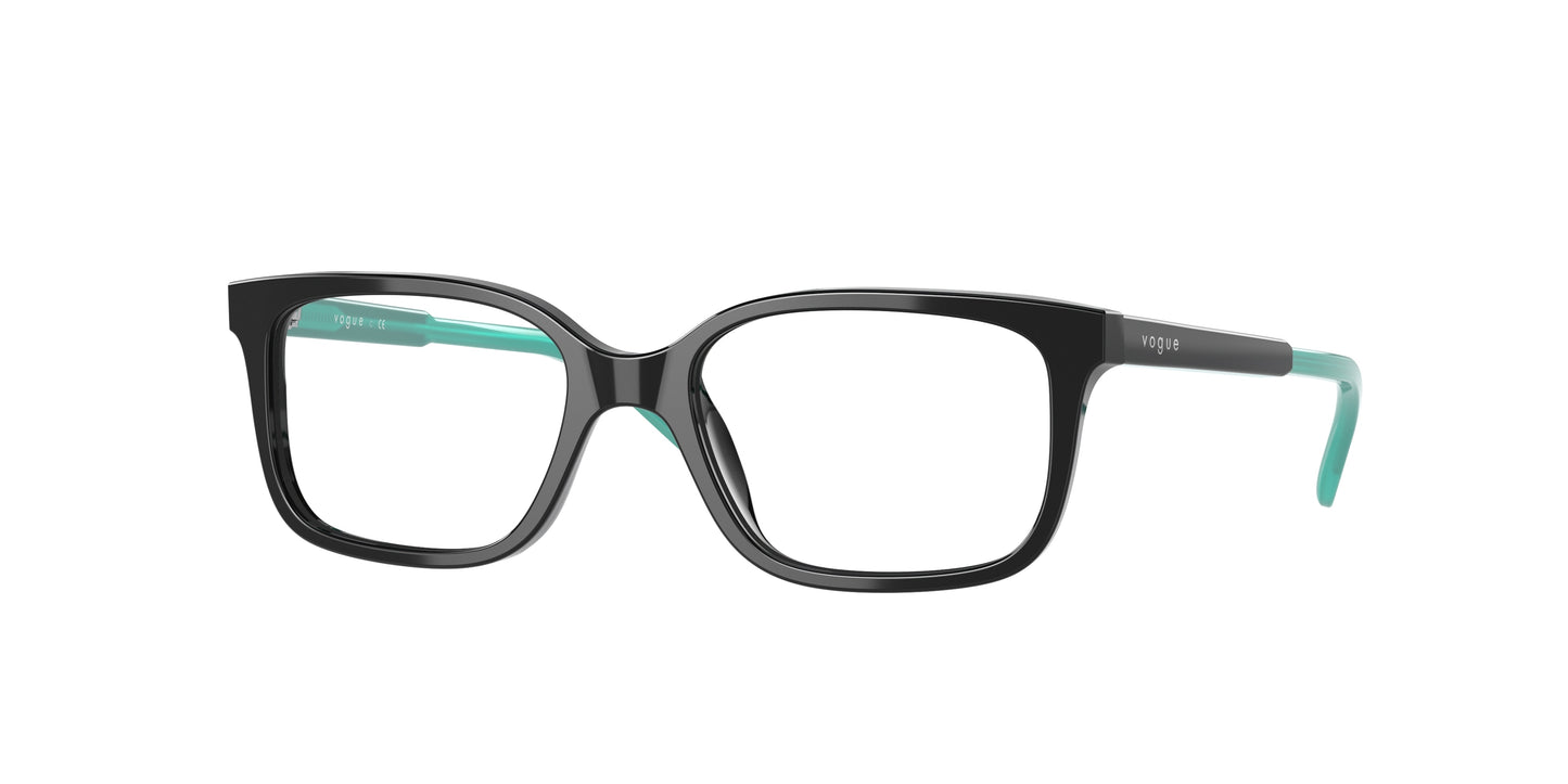 VOGUE JUNIOR OPHTHAL VY2014 Rectangle Eyeglasses W44-Black 47-125-16 - Color Map Black