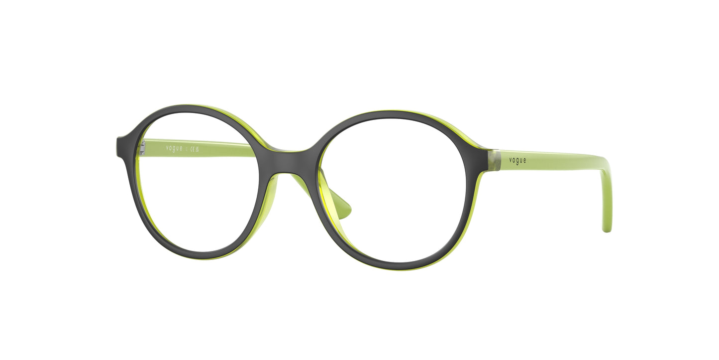 VOGUE JUNIOR OPHTHAL VY2015 Round Eyeglasses 3028-Green/Top Black Matte 45-125-16 - Color Map Green
