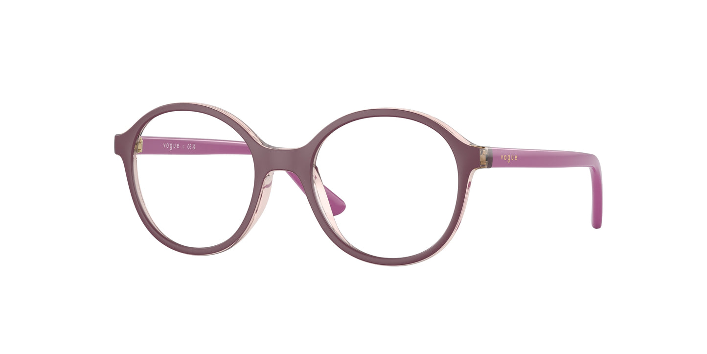 VOGUE JUNIOR OPHTHAL VY2015 Round Eyeglasses 3030-Pink/Top Mauve Matte 45-125-16 - Color Map Pink