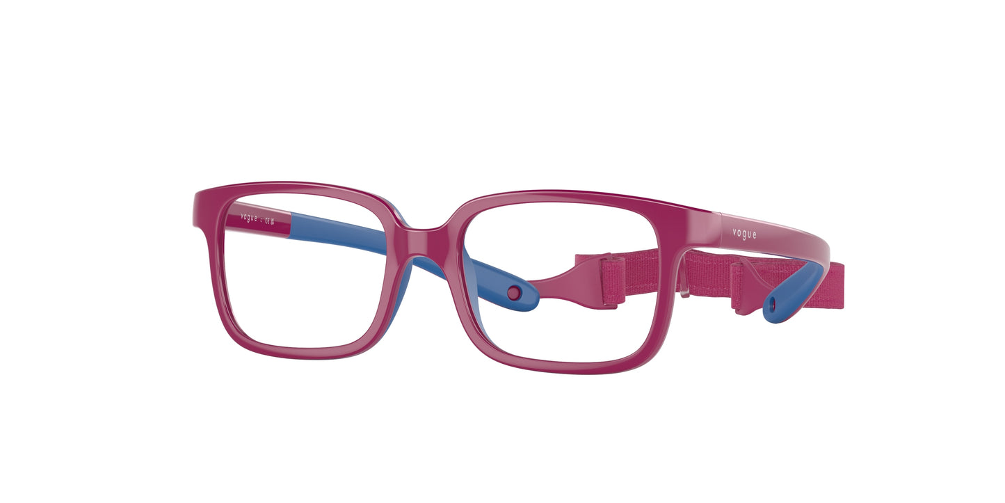 VOGUE JUNIOR OPHTHAL VY2016 Pillow Eyeglasses 2568-Pink On Azure Rubber 42-115-14 - Color Map Pink