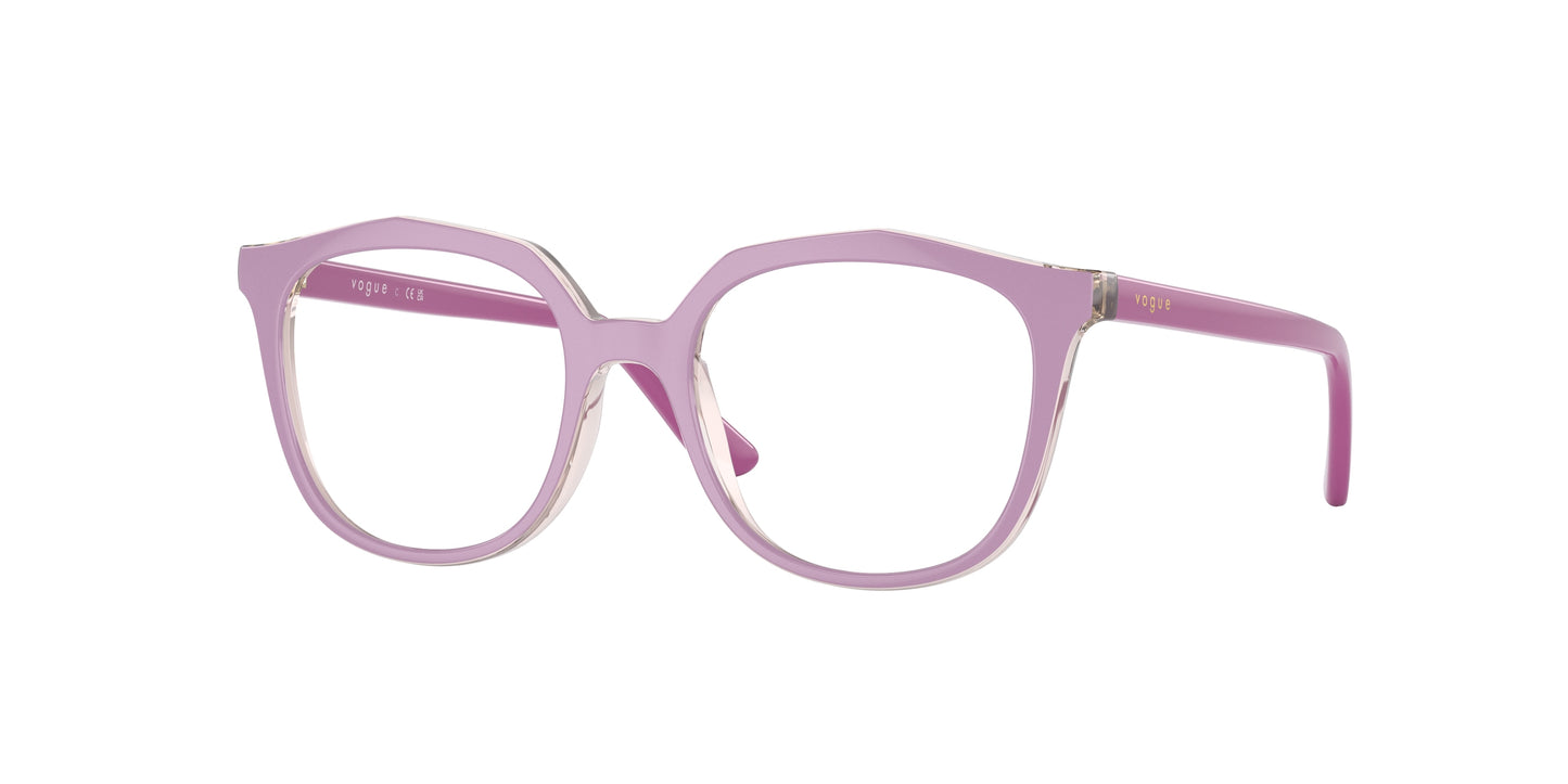 VOGUE JUNIOR OPHTHAL VY2017 Irregular Eyeglasses 2930-Transparent Pink/Top Pink 45-125-16 - Color Map Pink