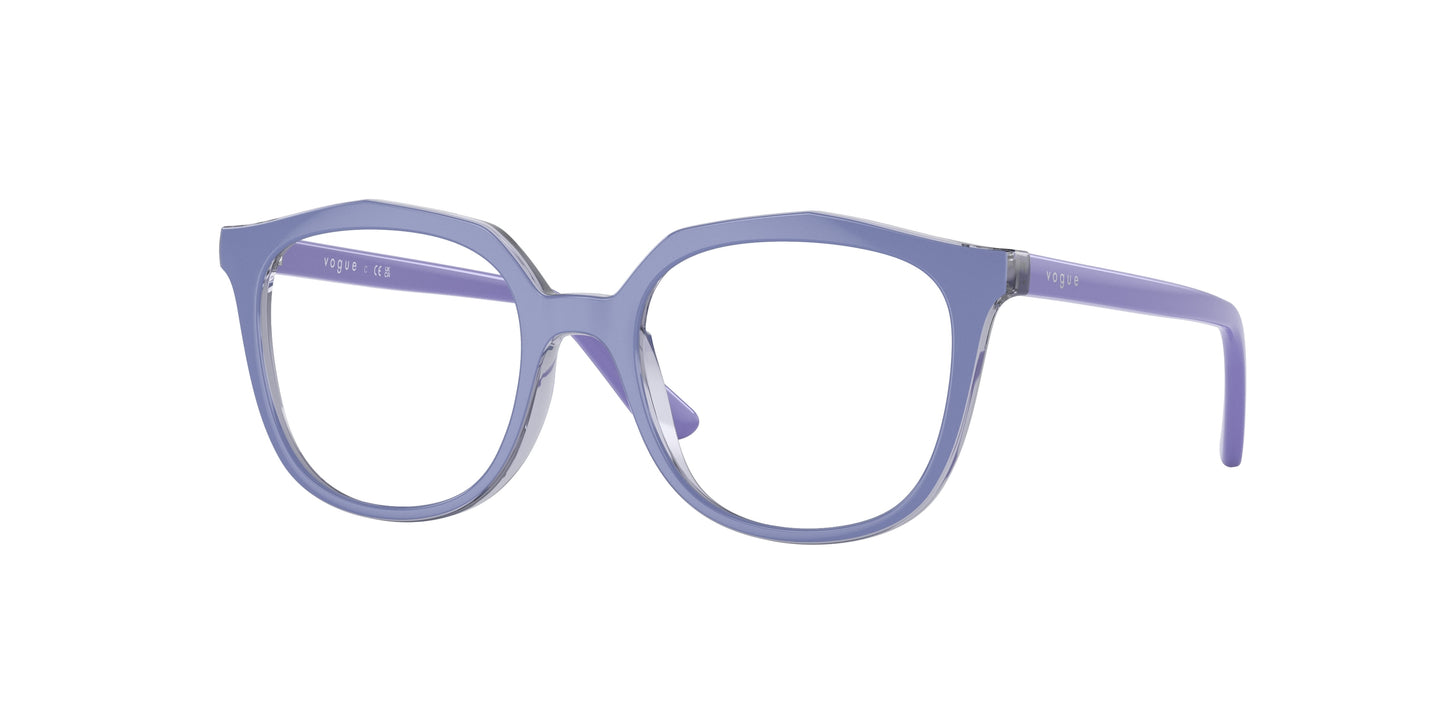 VOGUE JUNIOR OPHTHAL VY2017 Irregular Eyeglasses 2932-Transparent Purple/Top Light Violet 45-125-16 - Color Map Violet