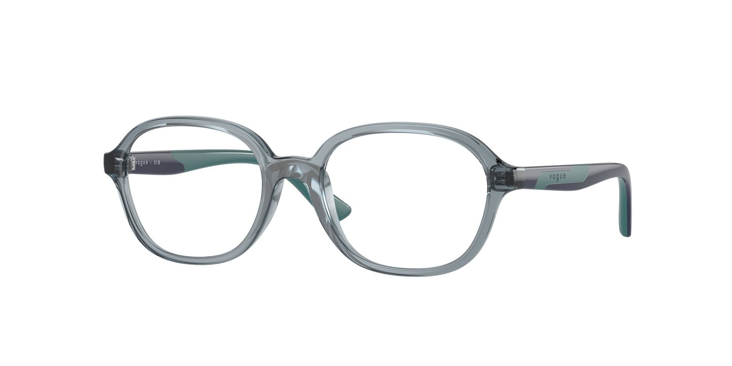 VOGUE JUNIOR OPHTHAL VY2018 Oval Eyeglasses 2966-Transparent Light Blue 47-125-16 - Color Map Blue