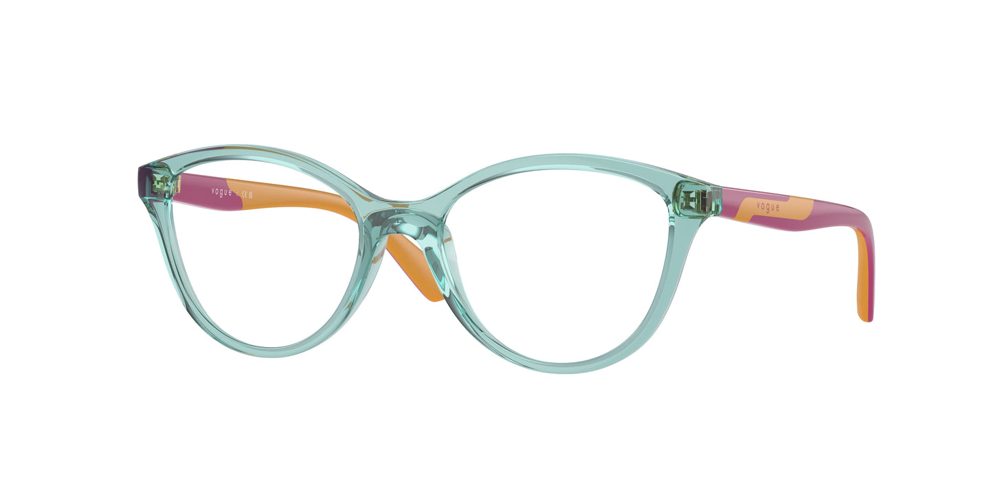 VOGUE JUNIOR OPHTHAL VY2019 Pillow Eyeglasses 3032-Transparent Sage 48-125-16 - Color Map Green