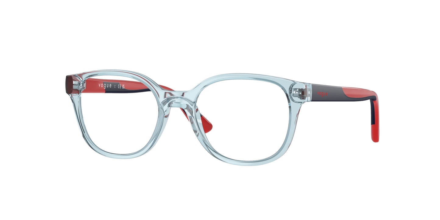 VOGUE JUNIOR OPHTHAL VY2020 Pillow Eyeglasses 2582-Transparent Light Blue 45-125-16 - Color Map Blue