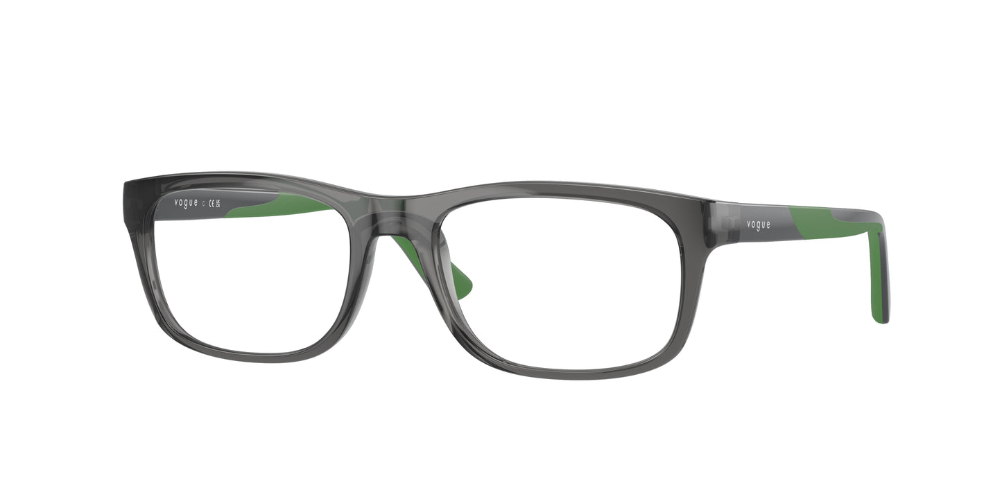 VOGUE JUNIOR OPHTHAL VY2021 Rectangle Eyeglasses 3108-Transparent Dark Grey 50-130-17 - Color Map Grey