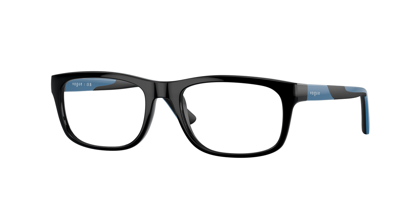 VOGUE JUNIOR OPHTHAL VY2021 Rectangle Eyeglasses W44-Black 50-130-17 - Color Map Black