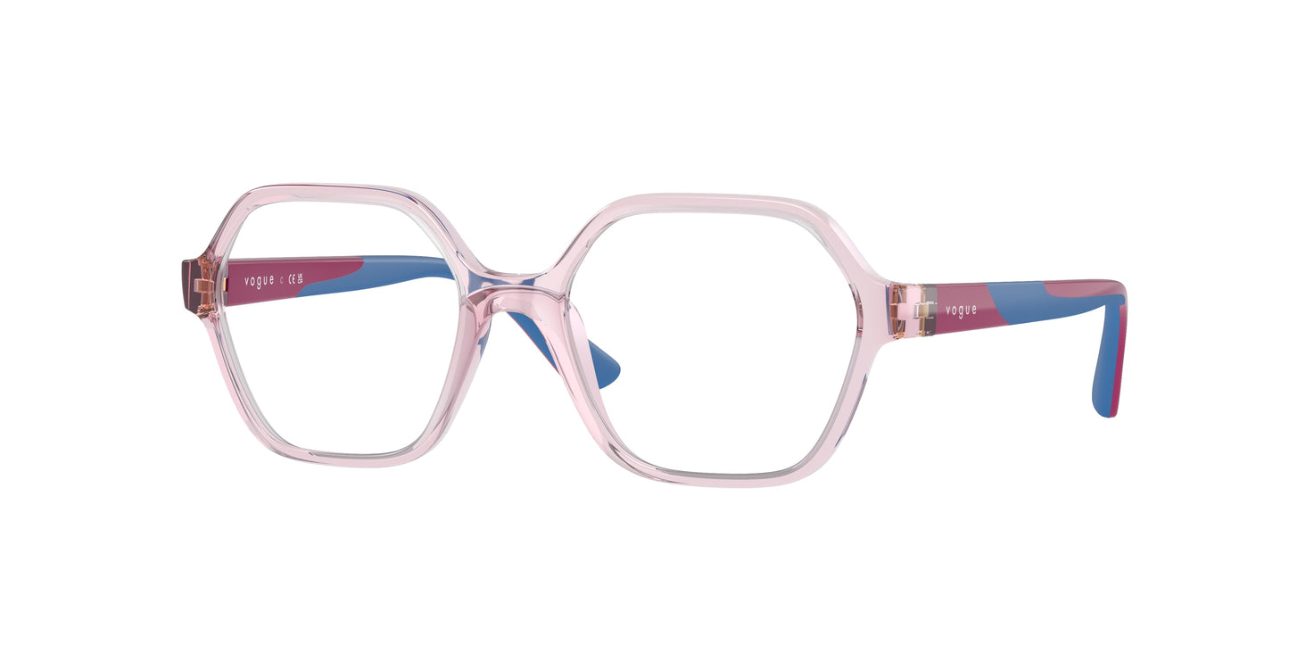 VOGUE JUNIOR OPHTHAL VY2022 Irregular Eyeglasses 2765-Transparent Light Purple 47-125-16 - Color Map Violet