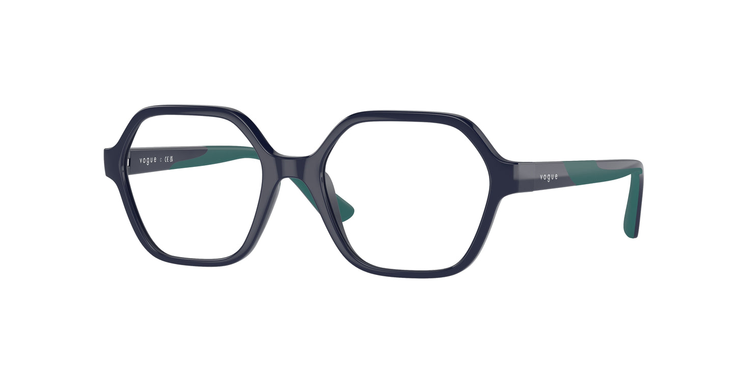 VOGUE JUNIOR OPHTHAL VY2022 Irregular Eyeglasses 3105-Full Dark Blue 47-125-16 - Color Map Blue