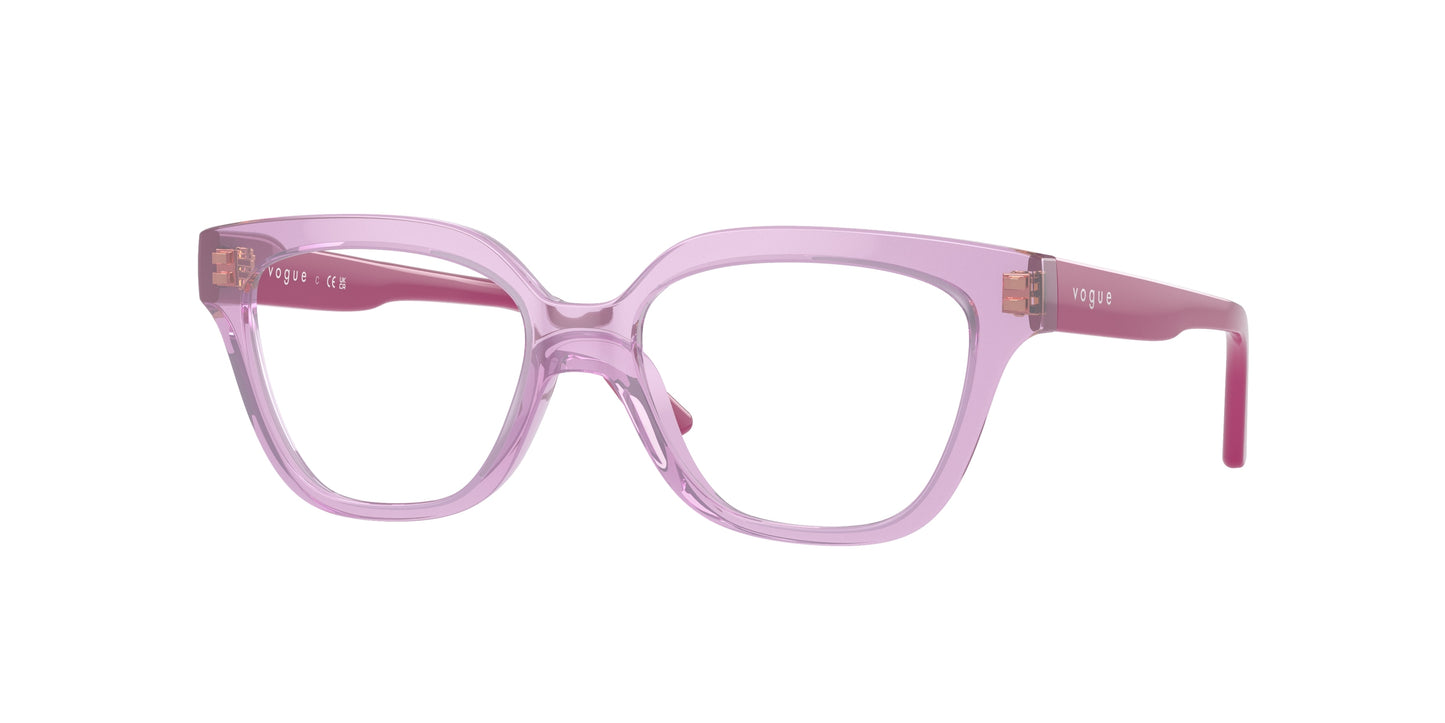 VOGUE JUNIOR OPHTHAL VY2023 Irregular Eyeglasses 2780-Transparent Pink 48-125-15 - Color Map Pink