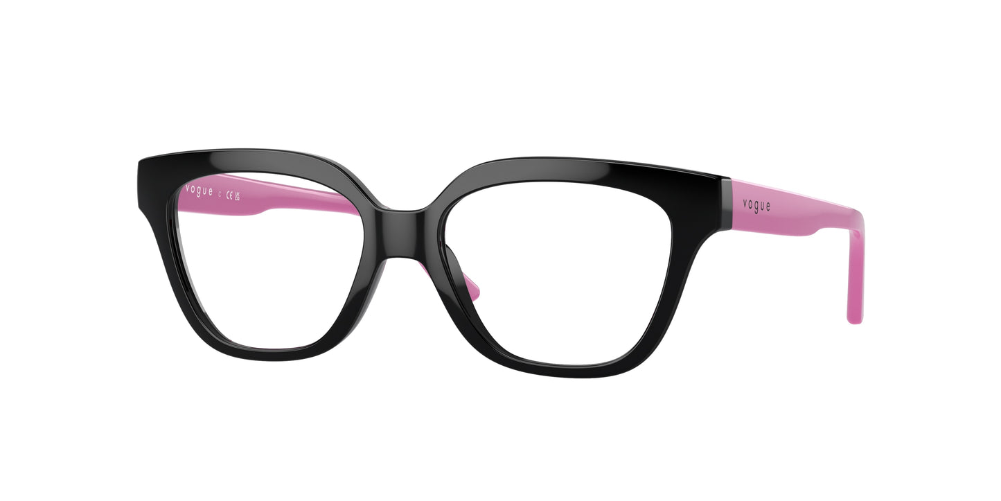 VOGUE JUNIOR OPHTHAL VY2023 Irregular Eyeglasses W44-Black 48-125-15 - Color Map Black