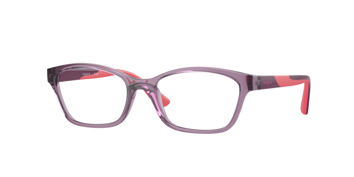 VOGUE JUNIOR OPHTHAL VY2024 Cat Eye Eyeglasses 3064-Transparent Violet 49-125-16 - Color Map Violet