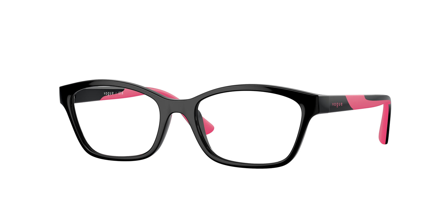 VOGUE JUNIOR OPHTHAL VY2024 Cat Eye Eyeglasses W44-Black 49-125-16 - Color Map Black