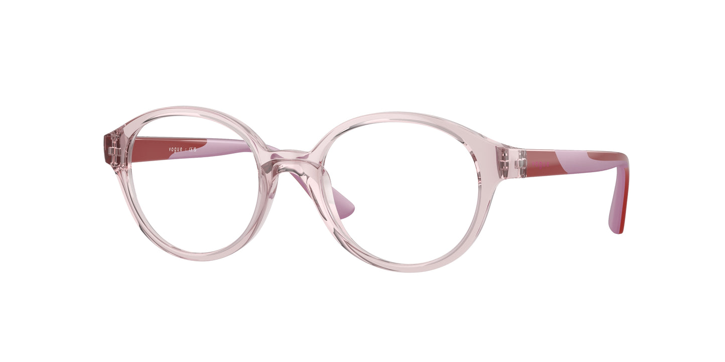 VOGUE JUNIOR OPHTHAL VY2025 Oval Eyeglasses 2942-Transparent Rose 45-125-17 - Color Map Pink