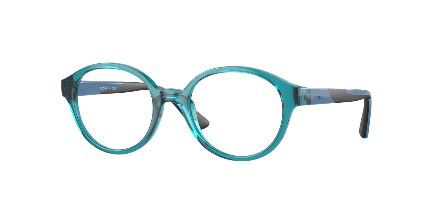 VOGUE JUNIOR OPHTHAL VY2025 Oval Eyeglasses 3068-Transparent Blue 45-125-17 - Color Map Blue