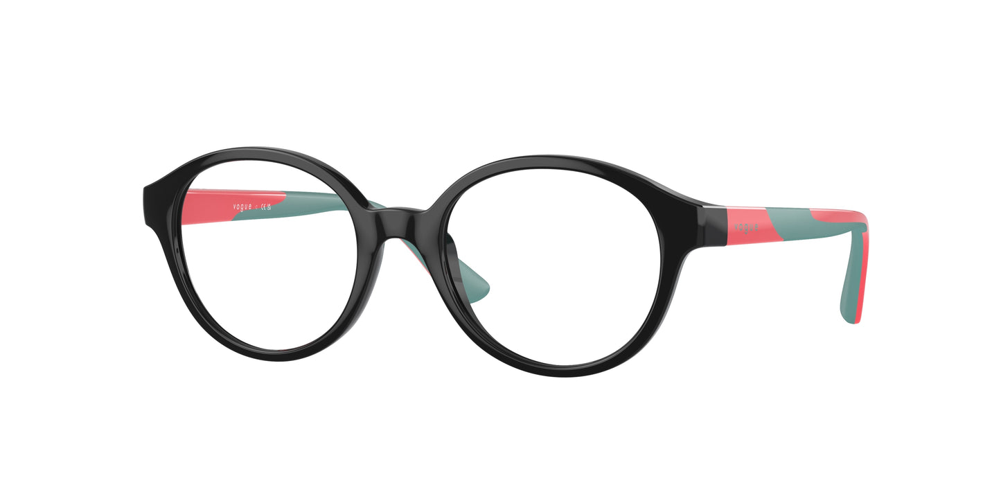 VOGUE JUNIOR OPHTHAL VY2025 Oval Eyeglasses W44-Black 45-125-17 - Color Map Black