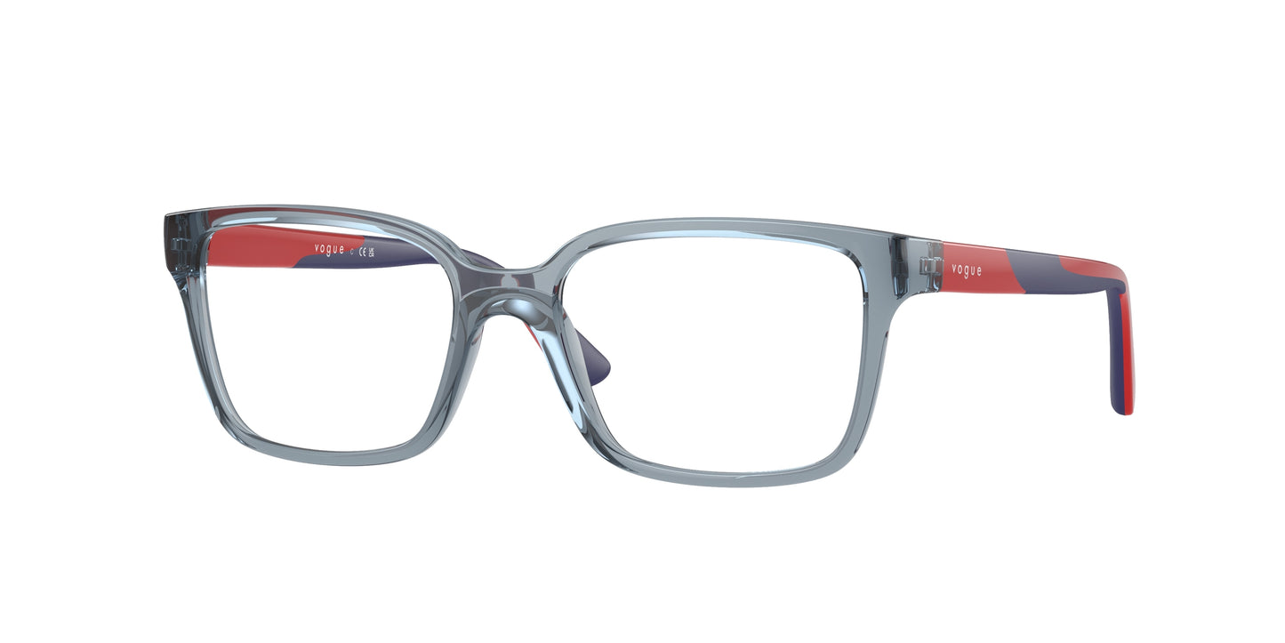 VOGUE JUNIOR OPHTHAL VY2026 Rectangle Eyeglasses 2966-Transparent Light Blue 49-130-16 - Color Map Blue