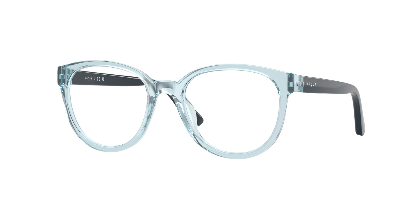 VOGUE JUNIOR OPHTHAL VY2029 Pillow Eyeglasses 2582-Transparent Azure 47-130-17 - Color Map Blue