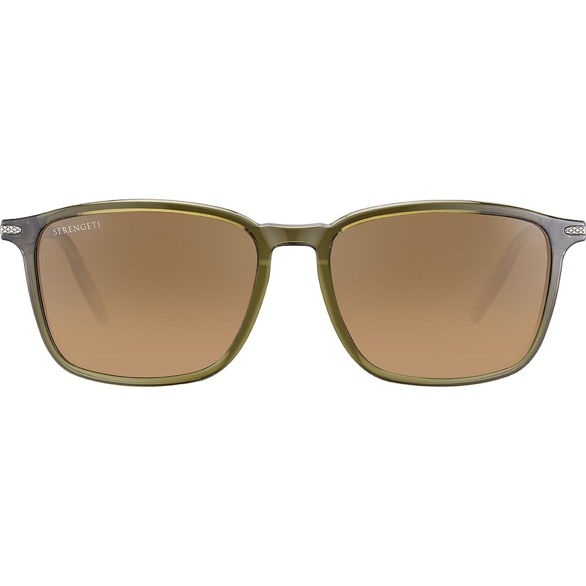 Serengeti Lenwood Sunglasses Shiny Crystal Dark Green Medium, Large, Extra Large