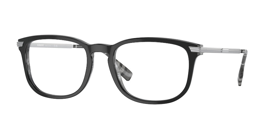 Burberry CEDRIC BE2369F Rectangle Eyeglasses  3829-TOP BLACK ON CHARCOAL CHECK 56-20-150 - Color Map black