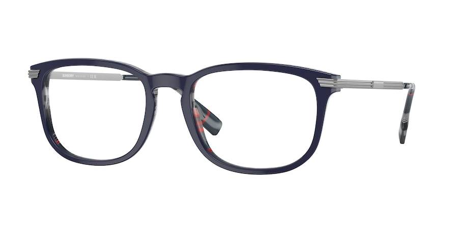 Burberry CEDRIC BE2369F Rectangle Eyeglasses  3956-TOP BLUE ON NAVY CHECK 56-20-150 - Color Map blue
