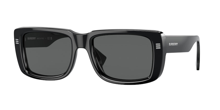 Burberry JARVIS BE4376U Rectangle Sunglasses  300187-BLACK 55-19-150 - Color Map black