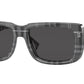 Burberry JARVIS BE4376U Rectangle Sunglasses  380487-CHARCOAL CHECK 55-19-150 - Color Map grey