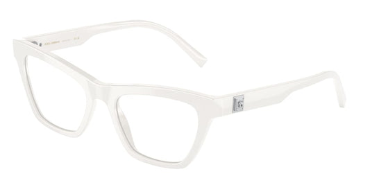 DOLCE & GABBANA DG3359 Cat Eye Eyeglasses  3312-WHITE 53-19-145 - Color Map white