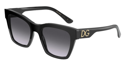 DOLCE & GABBANA DG4384 Square Sunglasses  501/8G-BLACK 53-20-145 - Color Map black