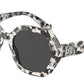 DOLCE & GABBANA DG4406F Irregular Sunglasses  336187-BLACK/WHITE BUBBLE 54-19-140 - Color Map multi