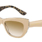DOLCE & GABBANA DG4417 Cat Eye Sunglasses  338113-WHITE LEO 54-17-145 - Color Map white