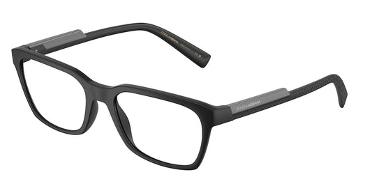 DOLCE & GABBANA DG5088 Rectangle Eyeglasses  2525-MATTE BLACK 55-19-145 - Color Map black